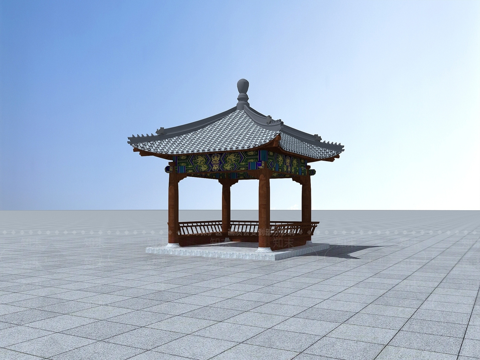 现代古建休息亭子3D模型下载【ID:1188766385】