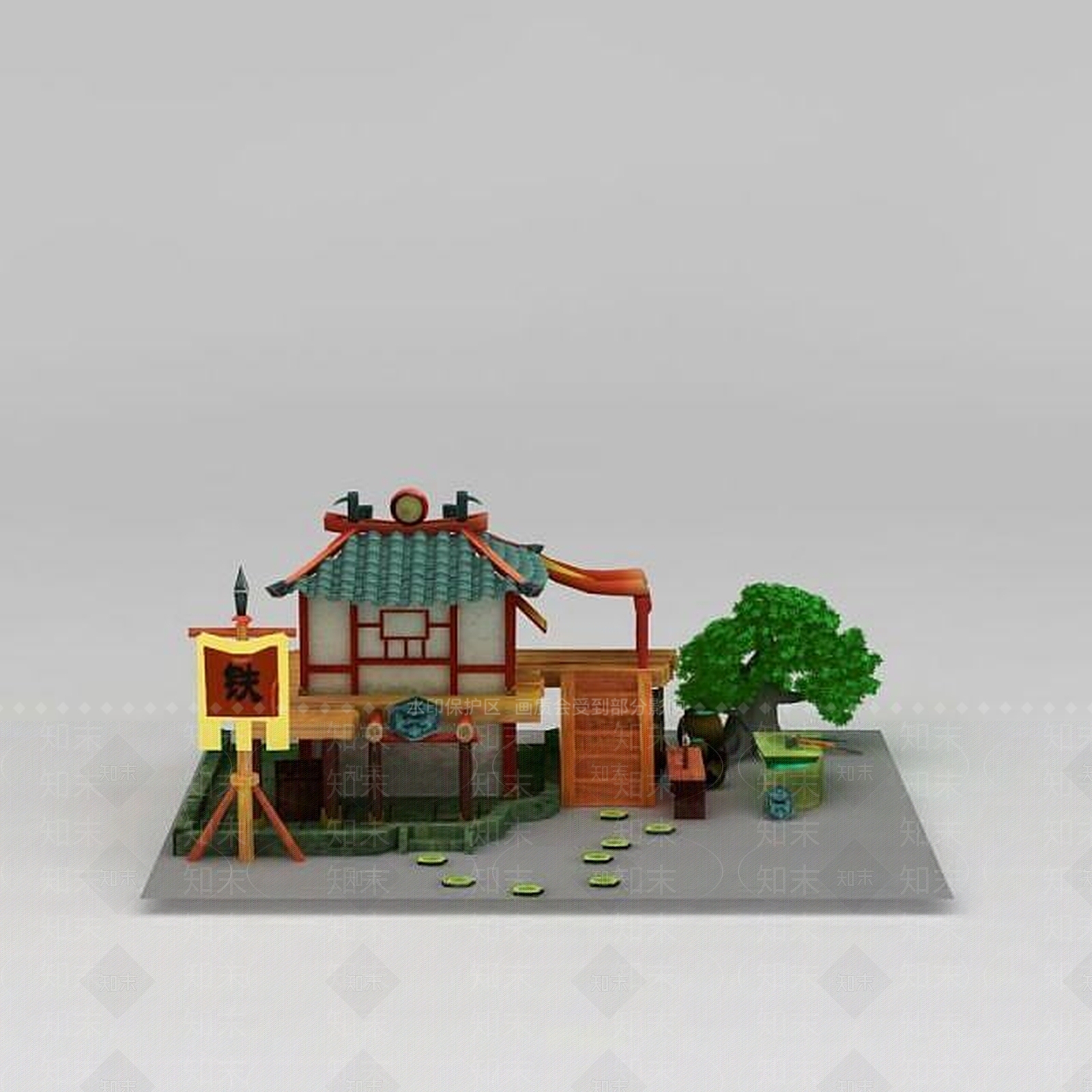 现代铁匠铺游戏场景3D模型下载【ID:1188766988】