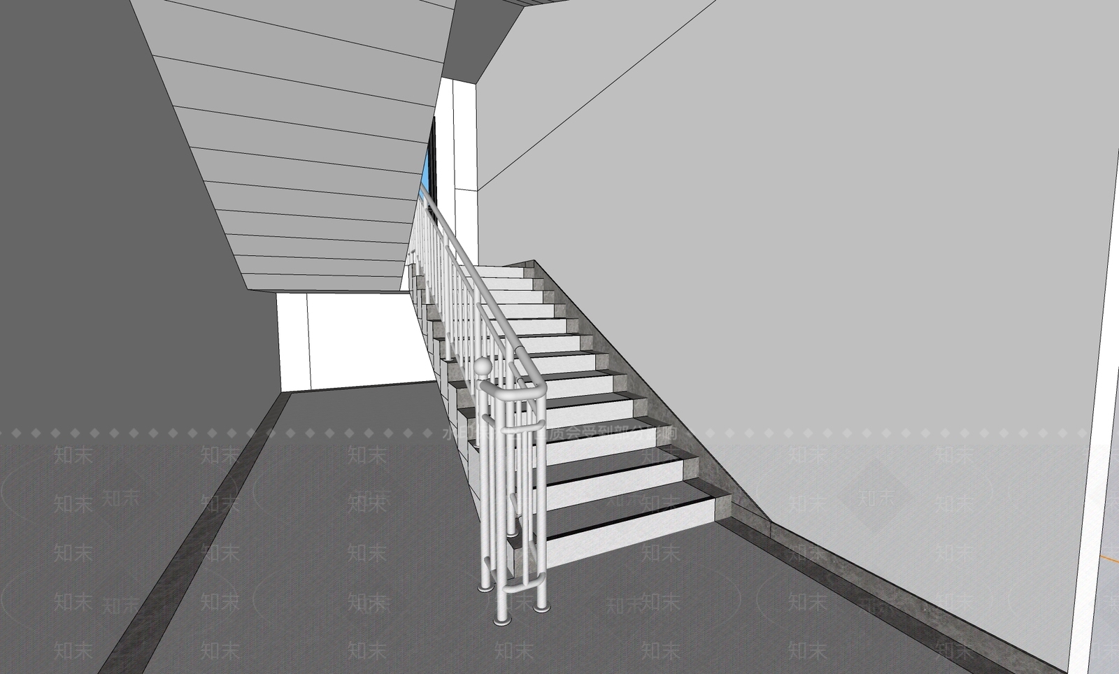 现代简约楼梯间SU模型下载【ID:1188767913】