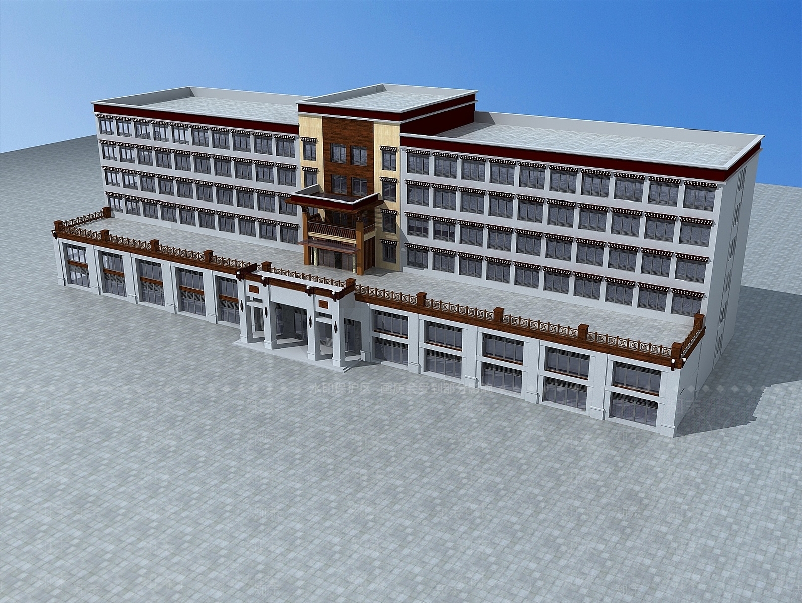 现代藏式酒店3D模型下载【ID:1188769336】