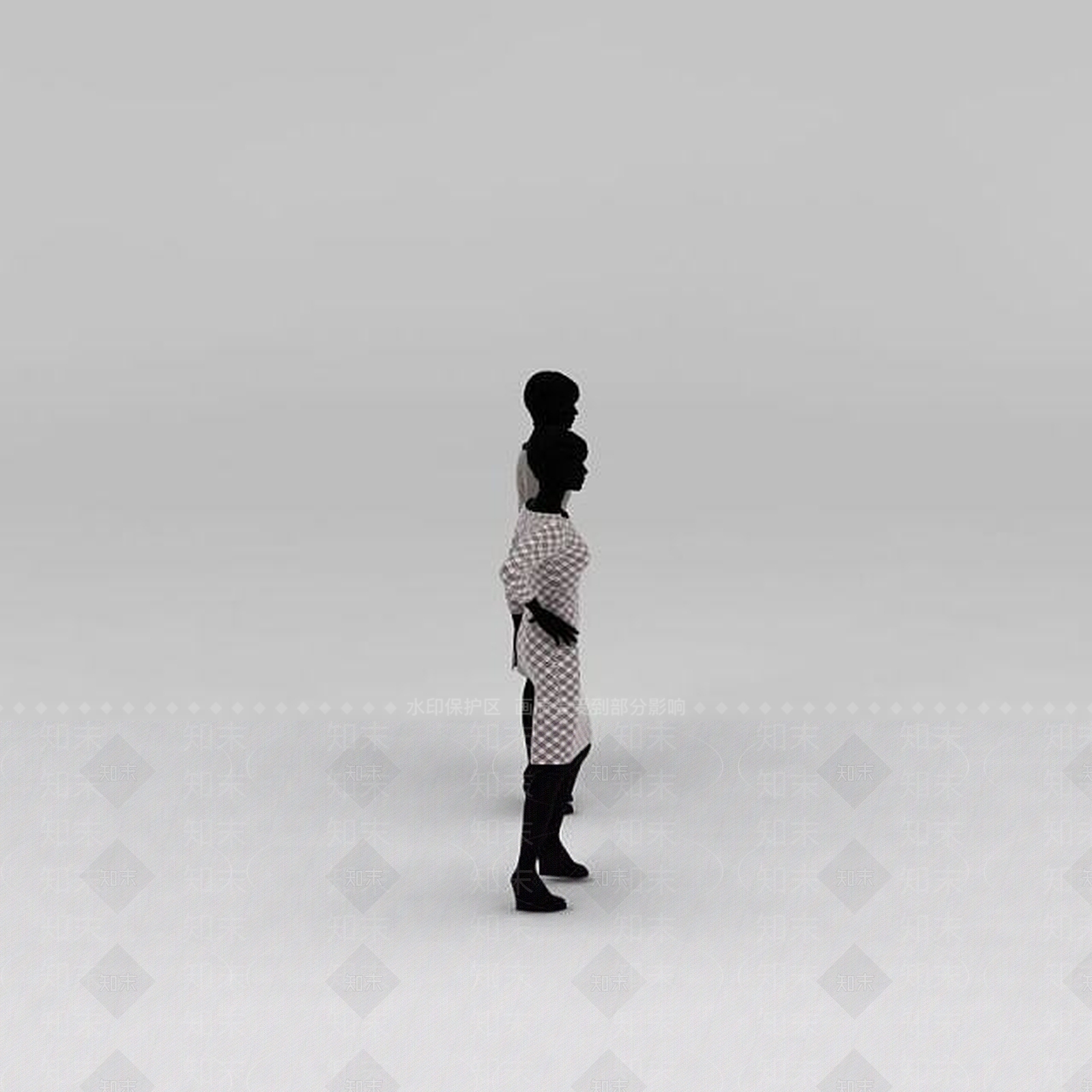 现代服装模特架3D模型下载【ID:1188770239】