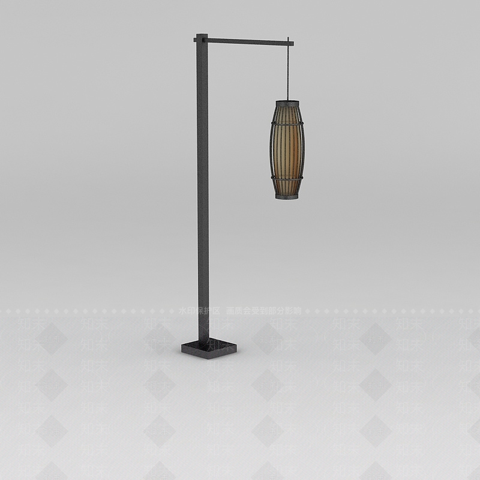 中式钓鱼灯笼落地灯3D模型下载【ID:1188770928】