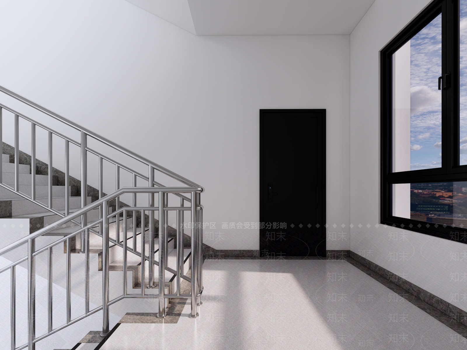 现代简约楼梯间SU模型下载【ID:1188771587】