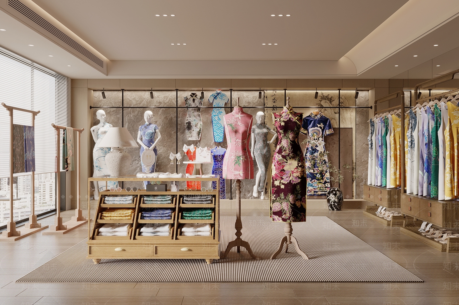 新中式服装店SU模型下载【ID:1188772047】