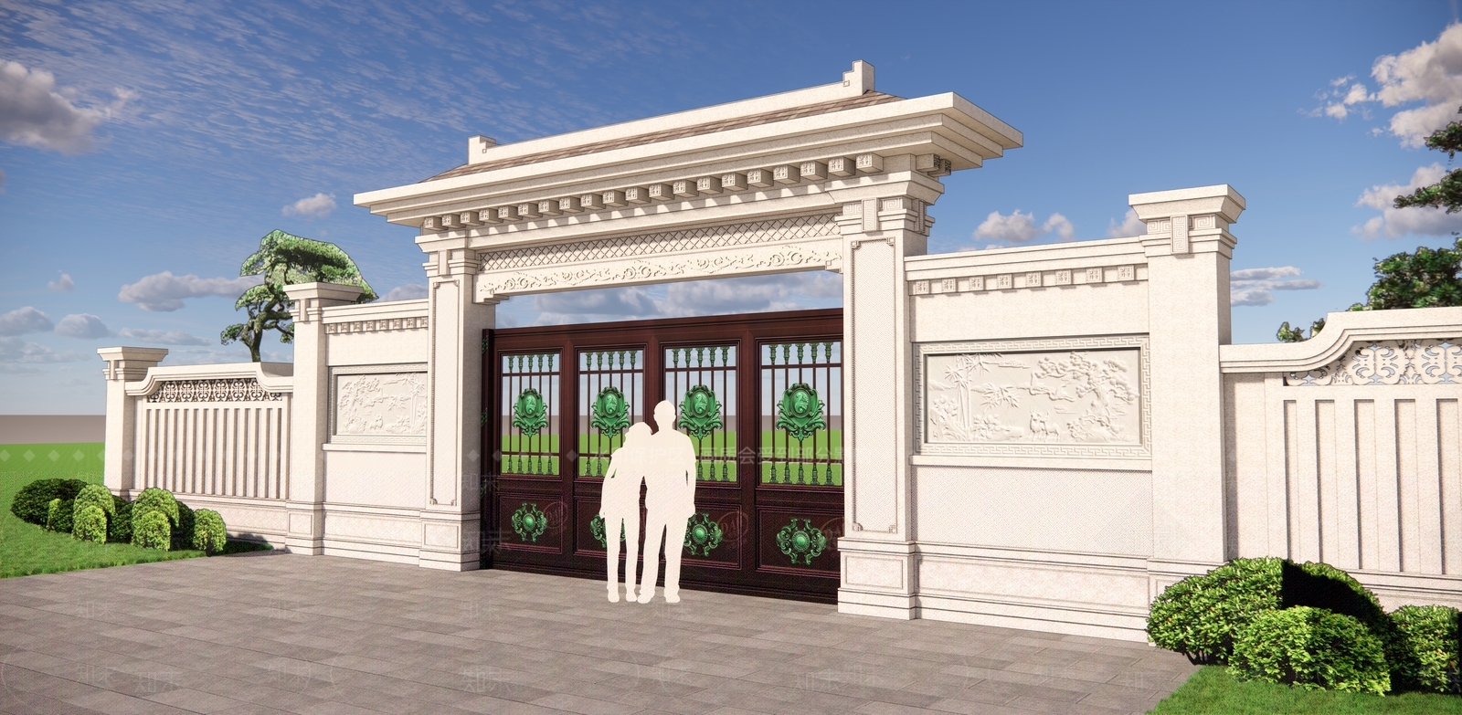 中式庭院门SU模型下载【ID:1188773224】
