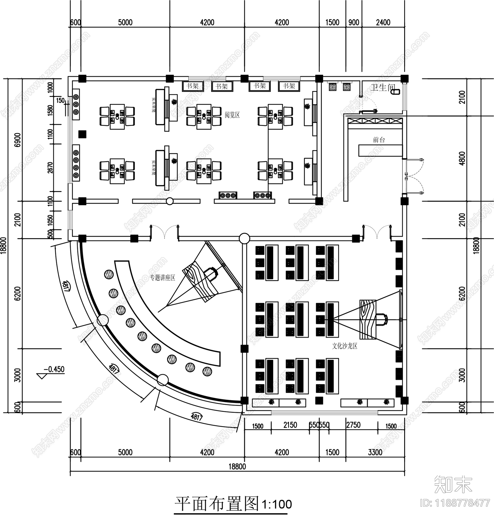 现代培训中心cad施工图下载【ID:1188778477】