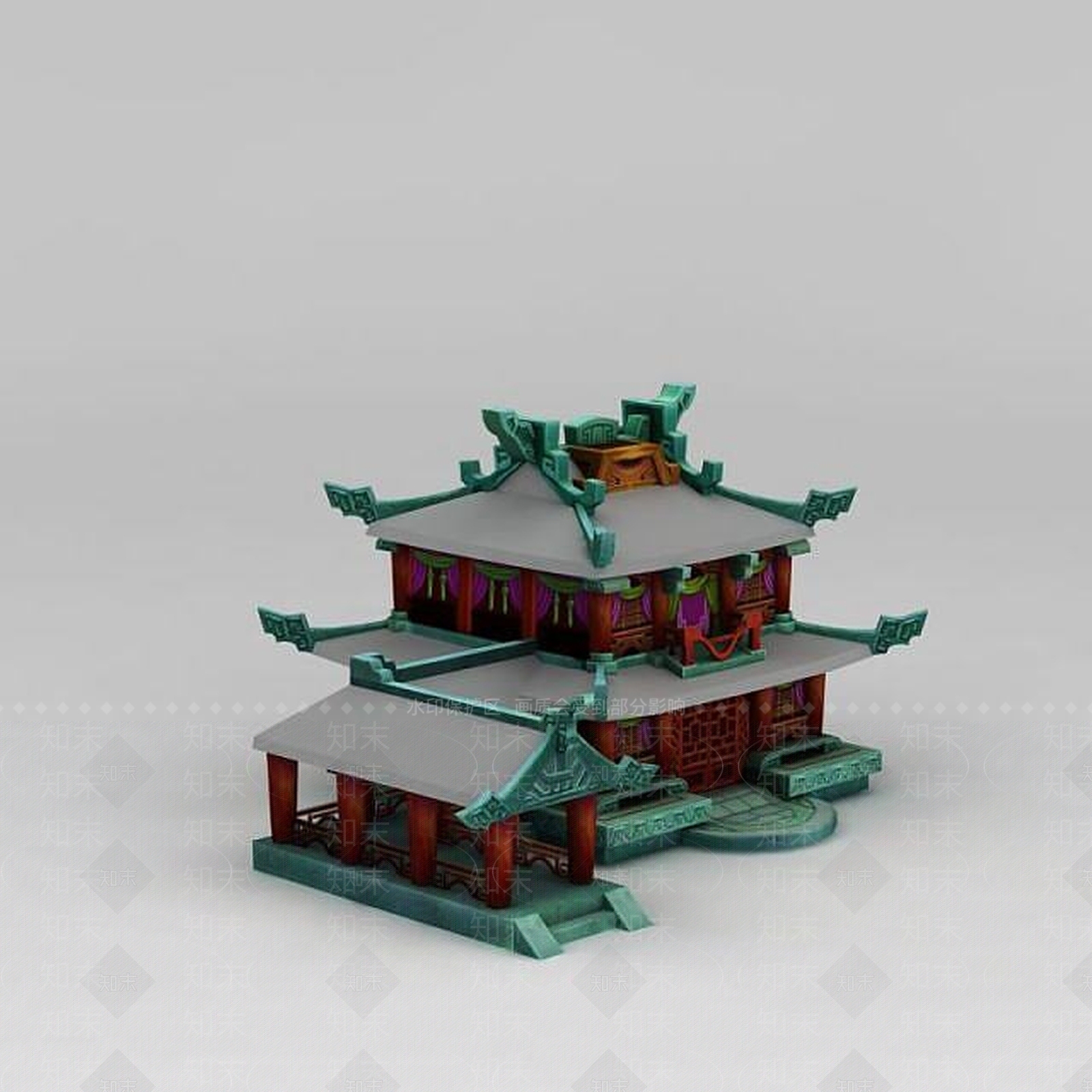 中式庭院阁楼3D模型下载【ID:1188780108】