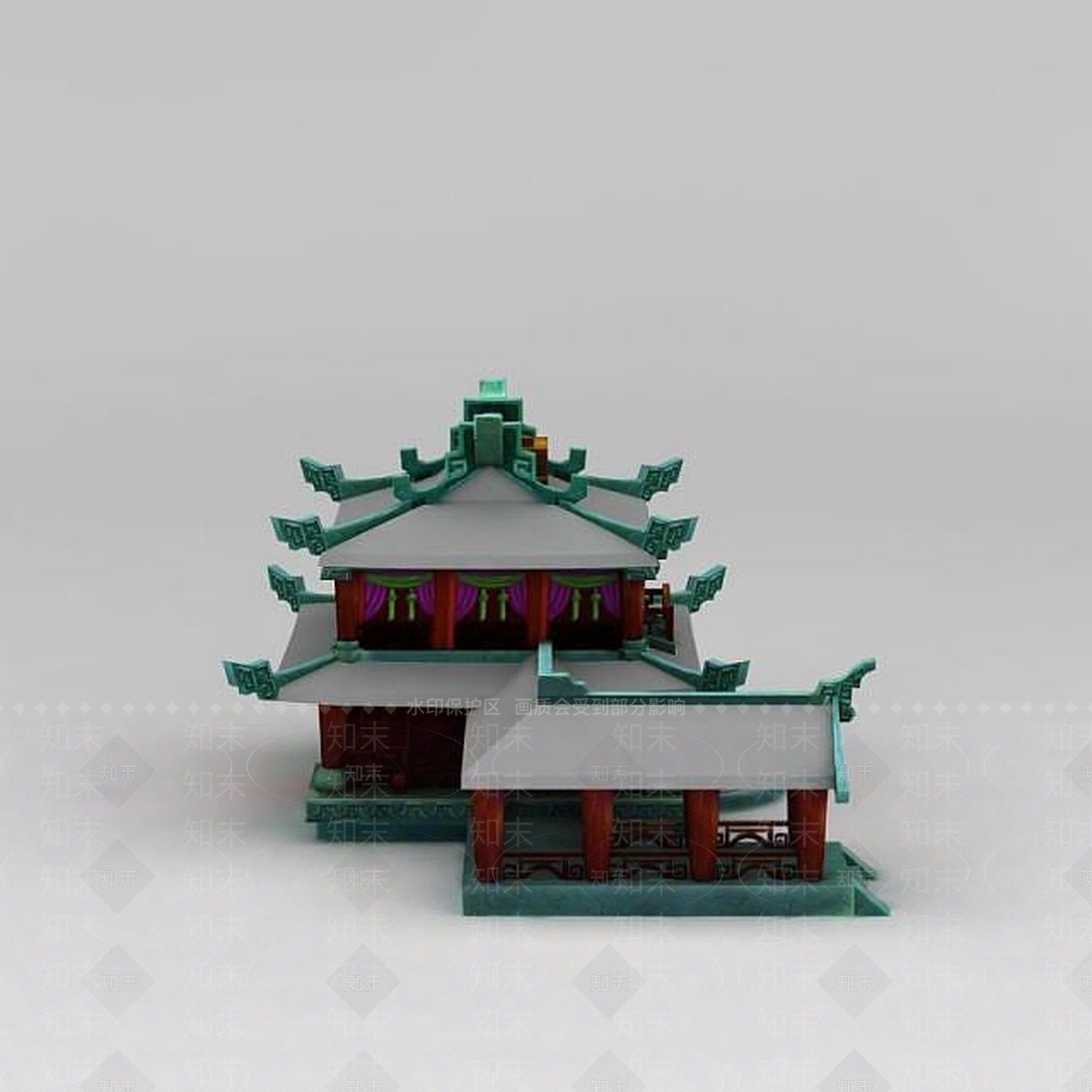 中式庭院阁楼3D模型下载【ID:1188780108】
