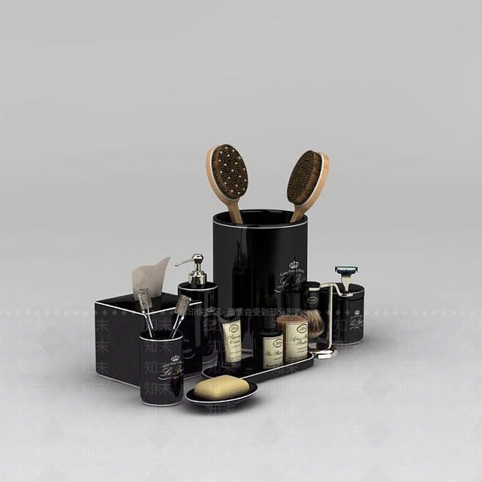 现代洗浴用品3D模型下载【ID:1188780477】