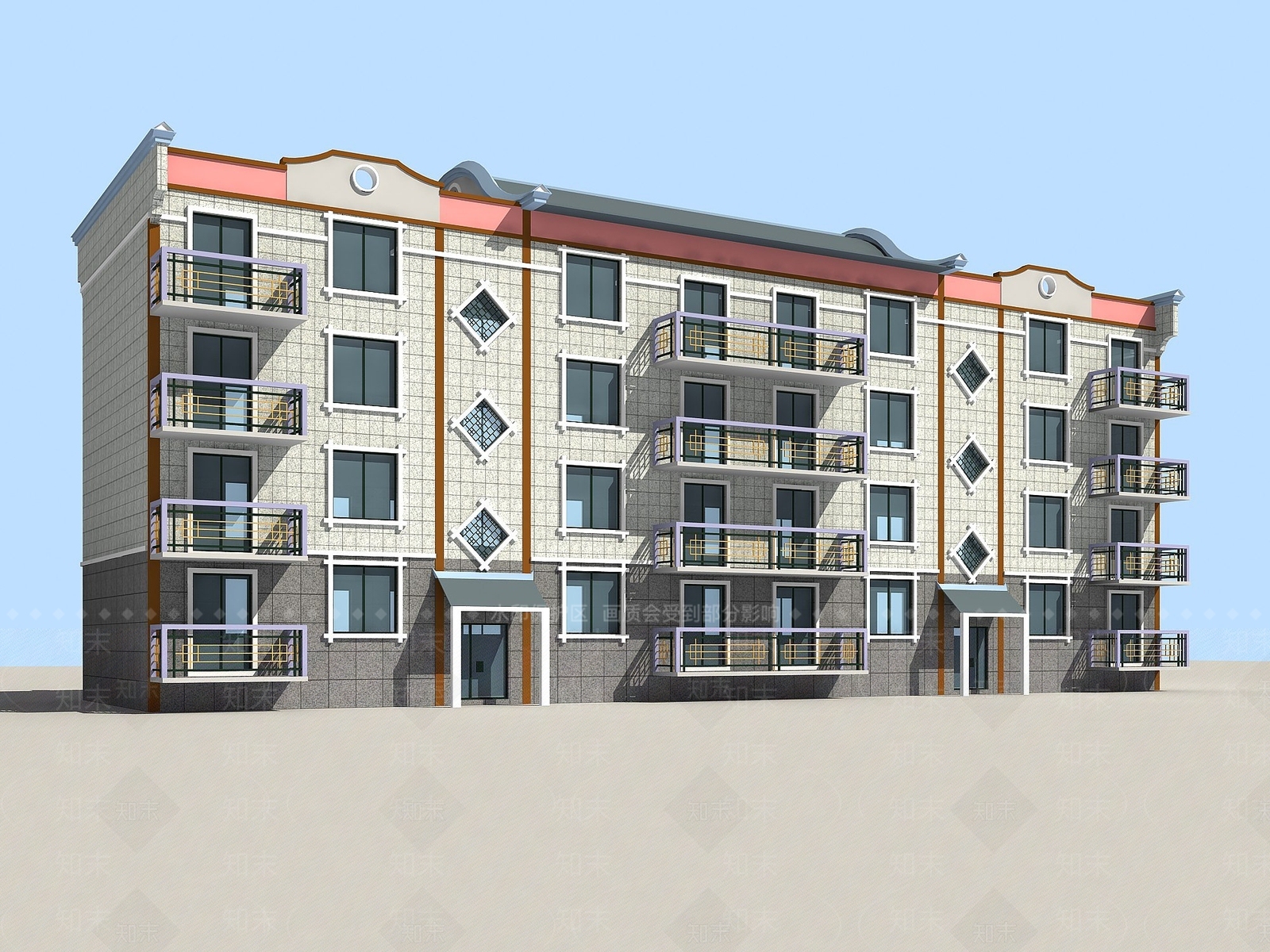 现代精品公寓楼3D模型下载【ID:1188782338】
