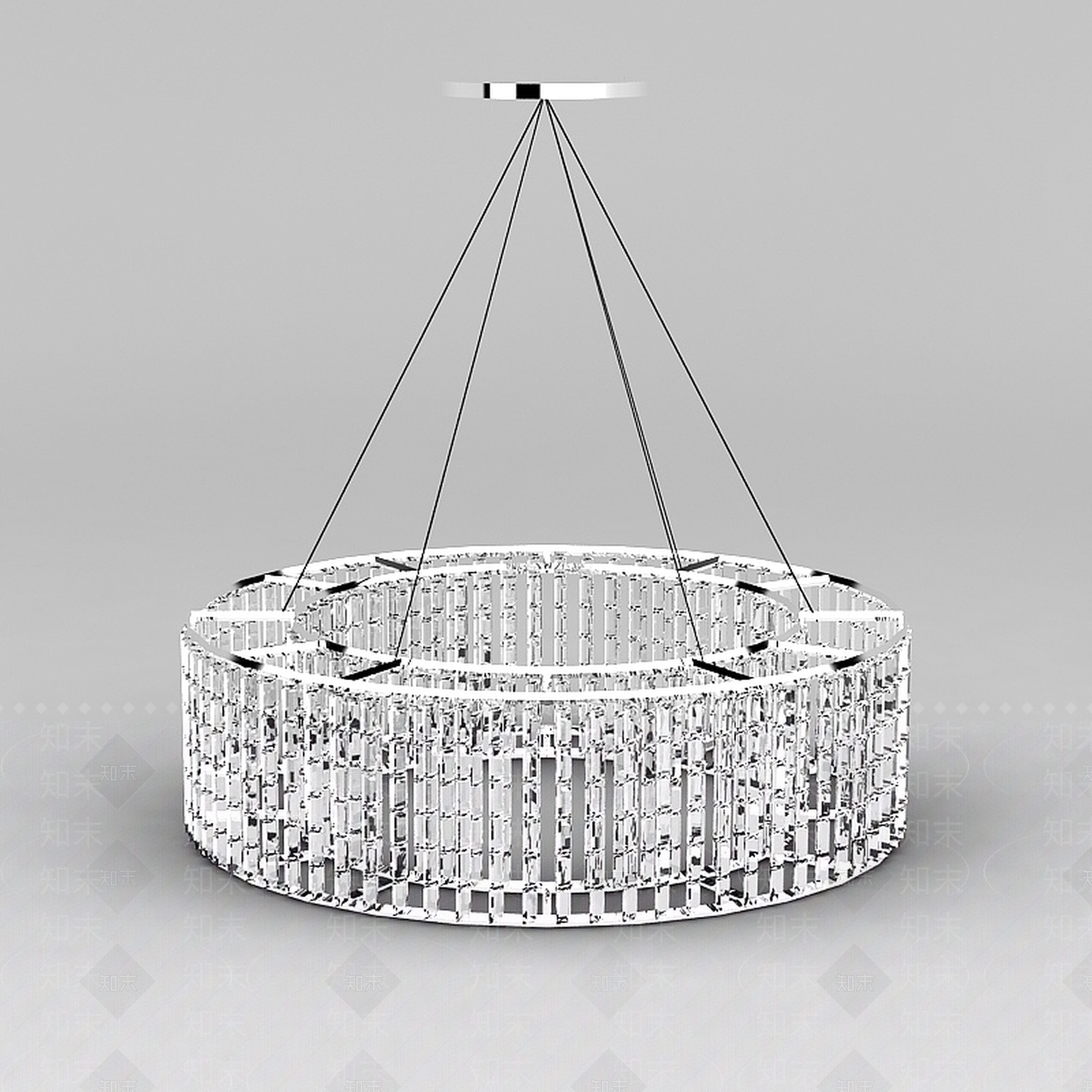 现代客厅圆形水晶吊灯3D模型下载【ID:1188782729】