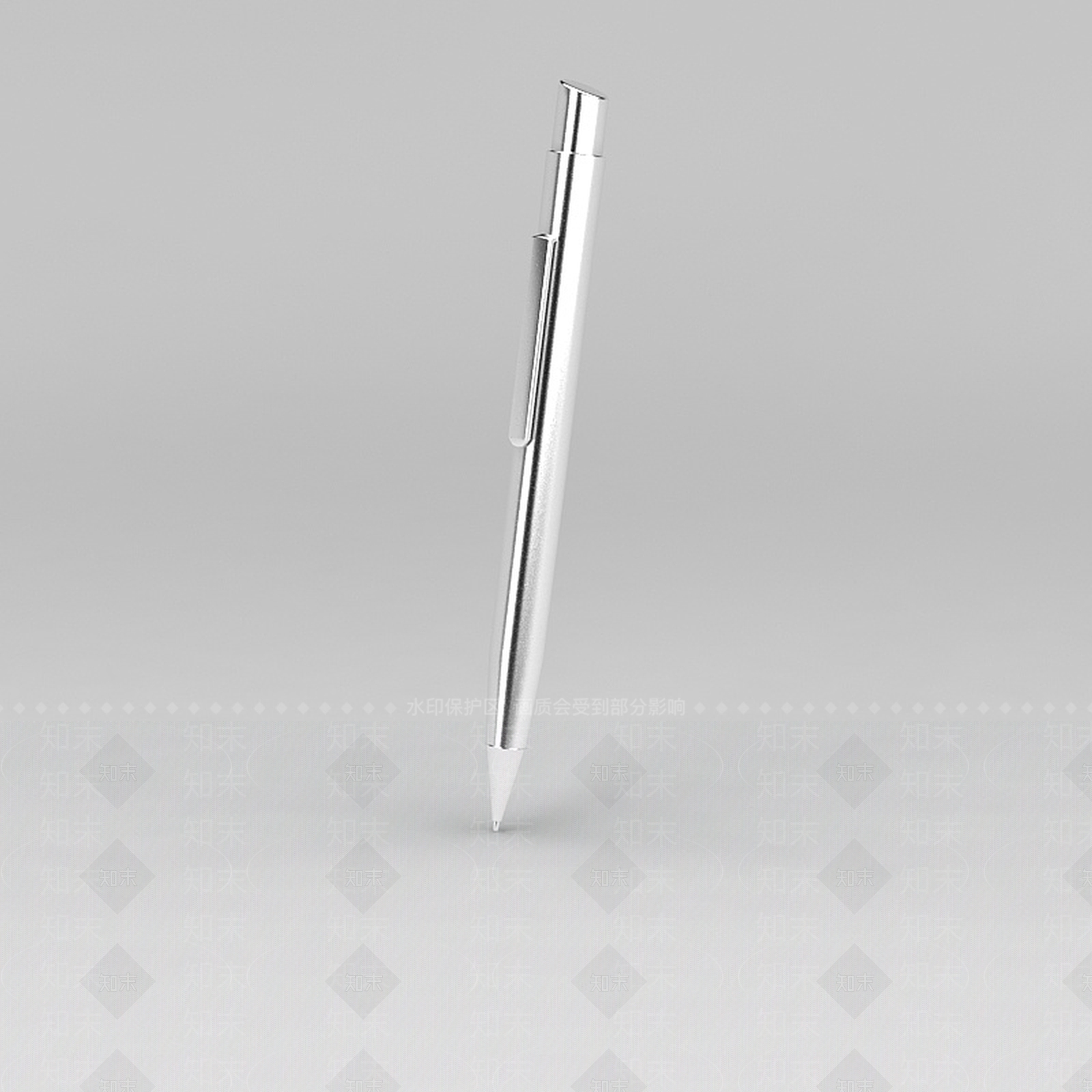 现代银色笔3D模型下载【ID:1188783008】