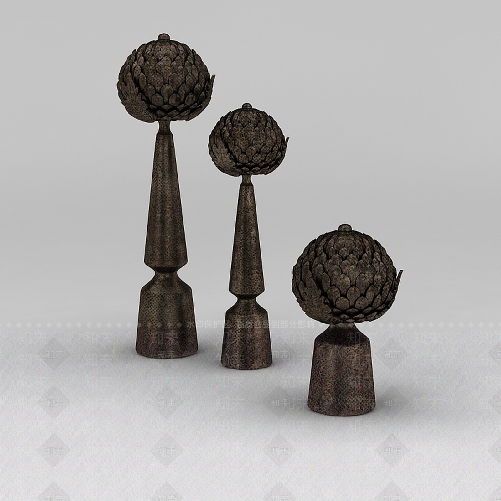 现代复古铁艺摆件3D模型下载【ID:1188783802】