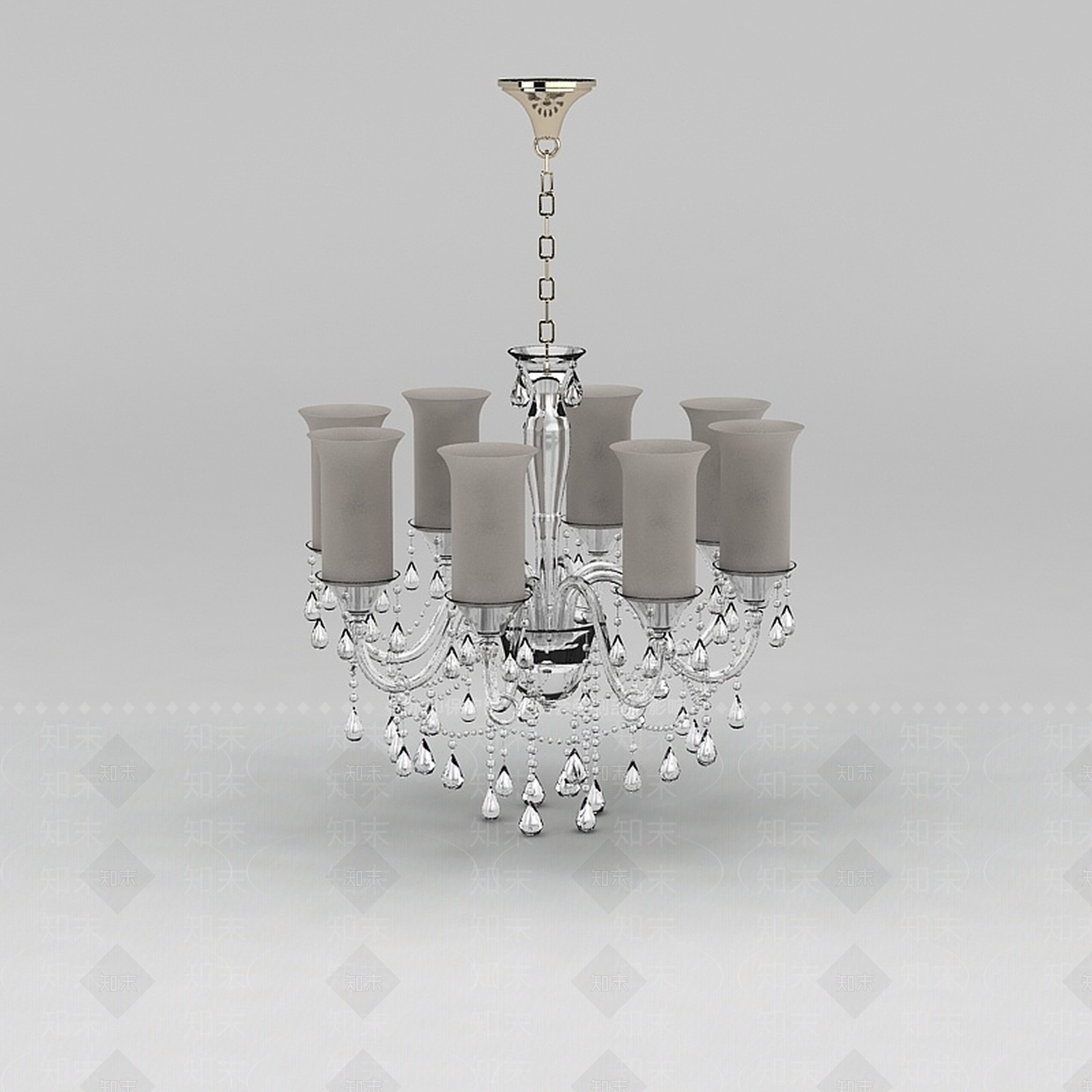 现代精美客厅水晶吊灯3D模型下载【ID:1188786960】