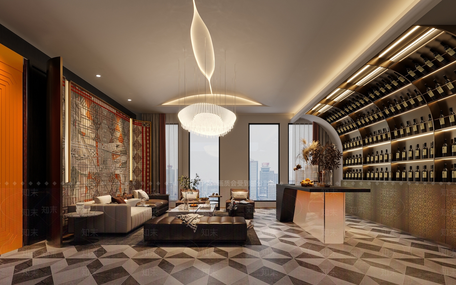 现代新中式酒窖3D模型下载【ID:1188789769】