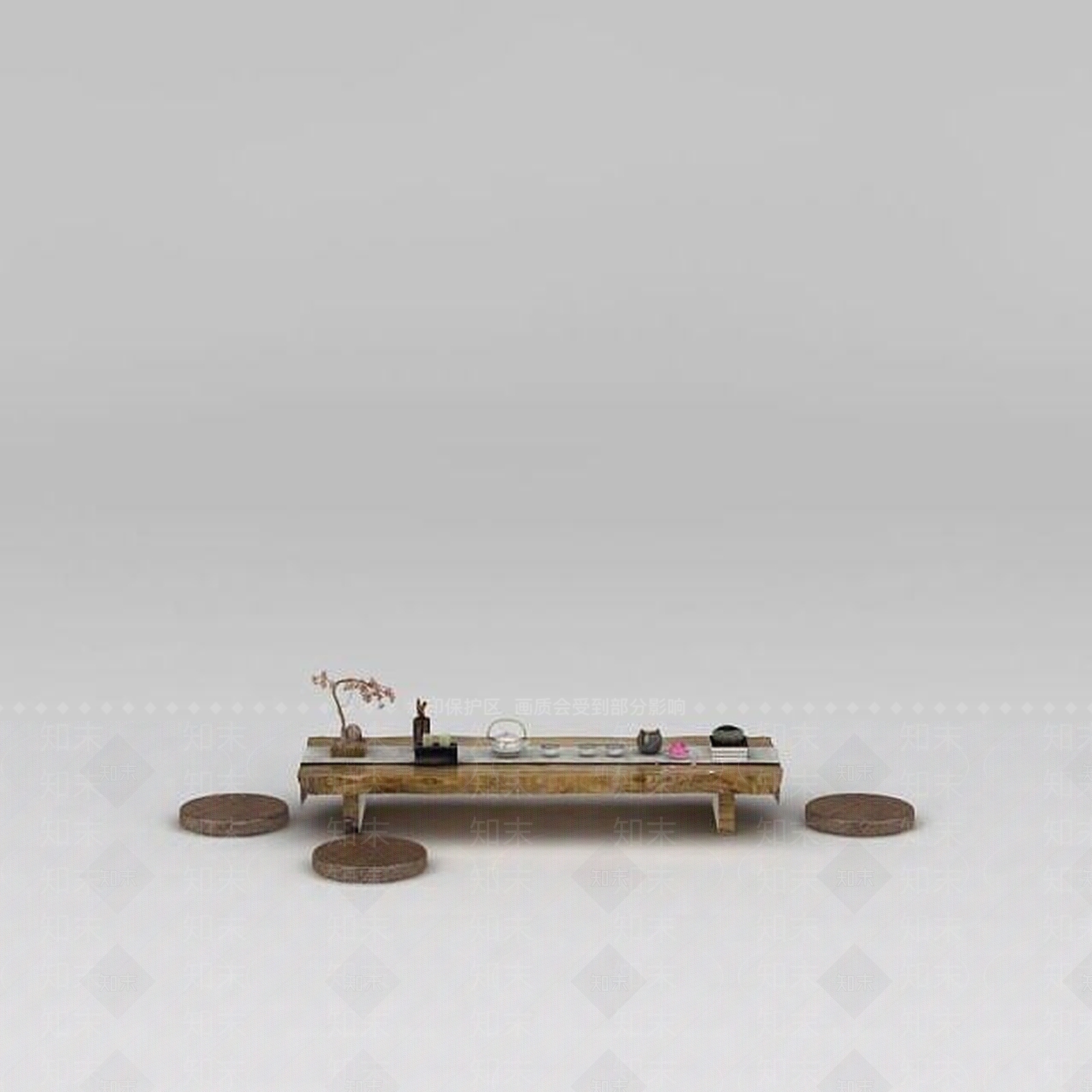 日式复古日式茶桌3D模型下载【ID:1188789260】