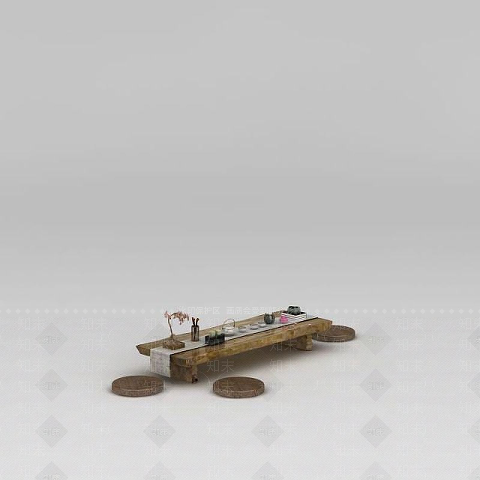 日式复古日式茶桌3D模型下载【ID:1188789260】