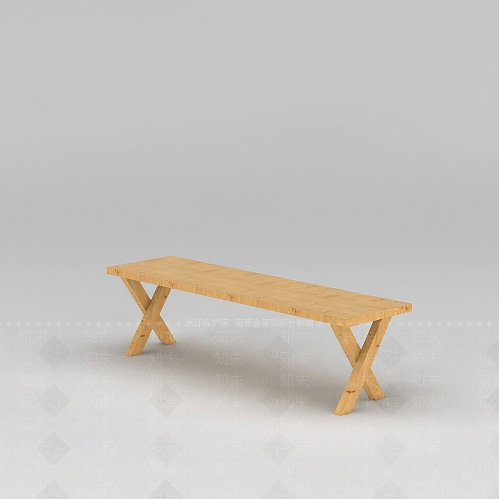 现代长方形原木桌子3D模型下载【ID:1188790700】