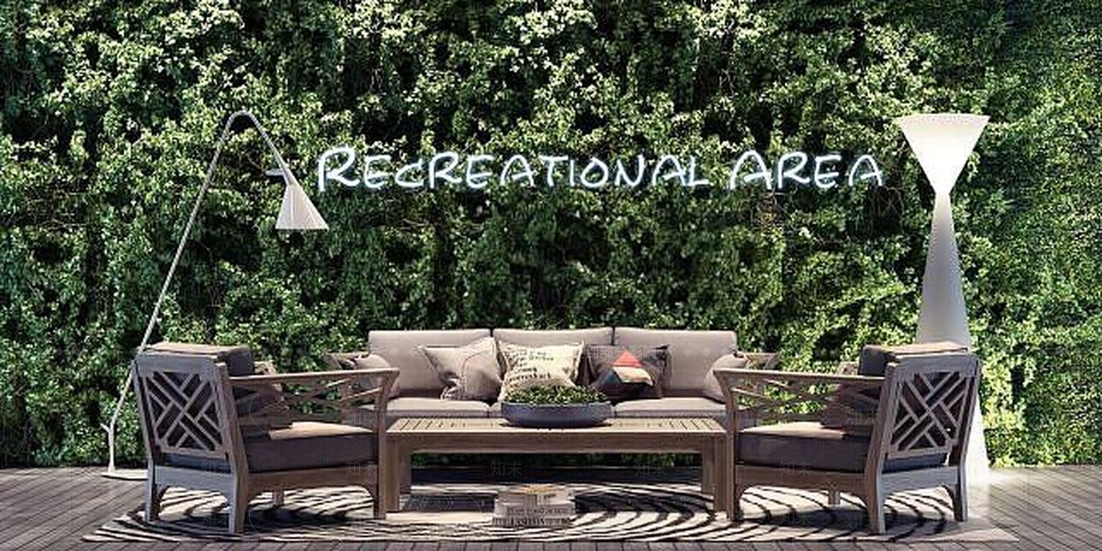 现代庭院沙发椅子茶几组合3D模型下载【ID:1188790905】