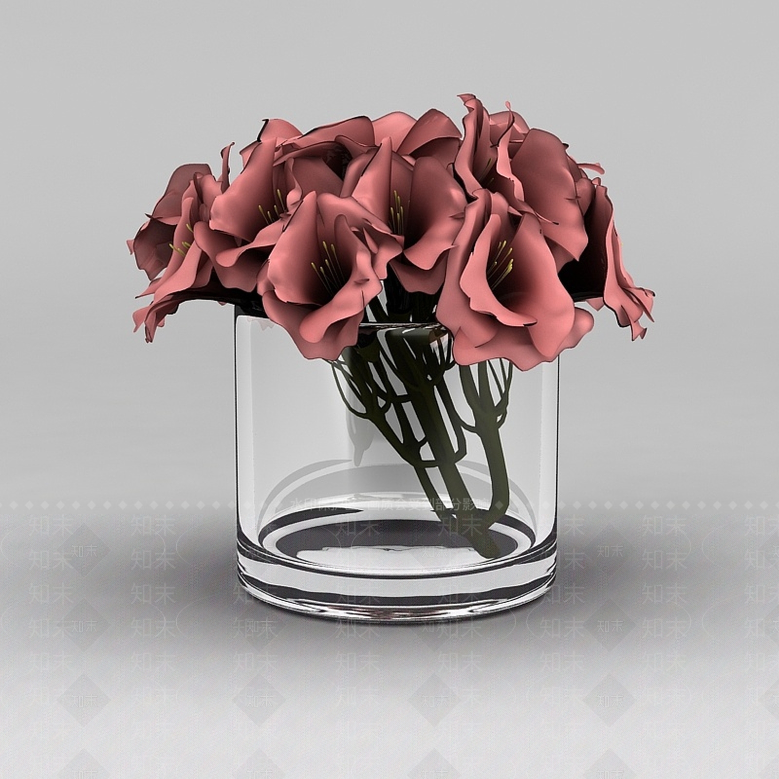 现代虾色玻璃杯花3D模型下载【ID:1188791026】