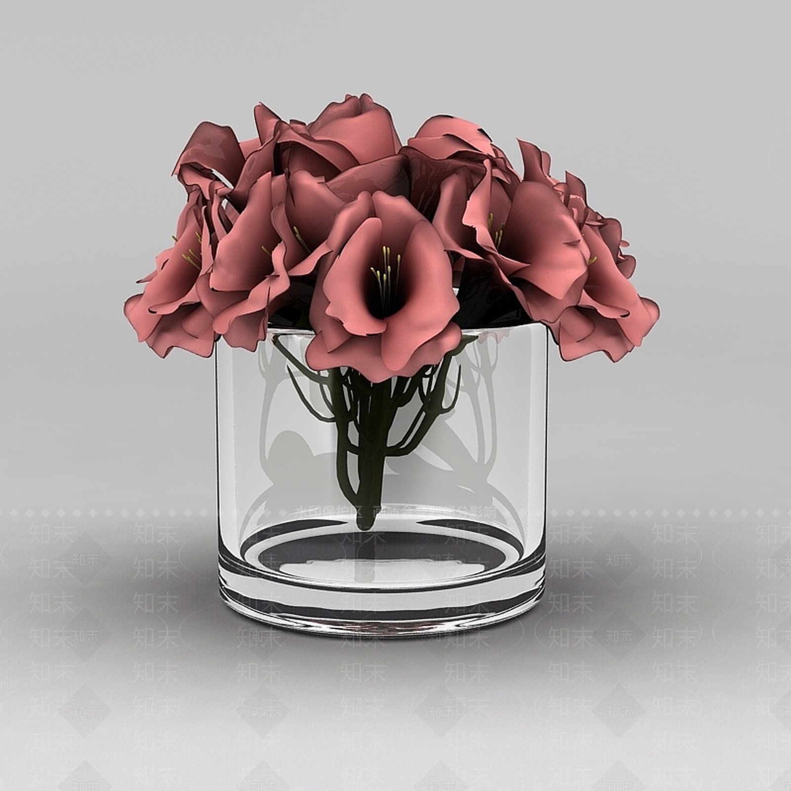 现代花3D模型渲染效果图