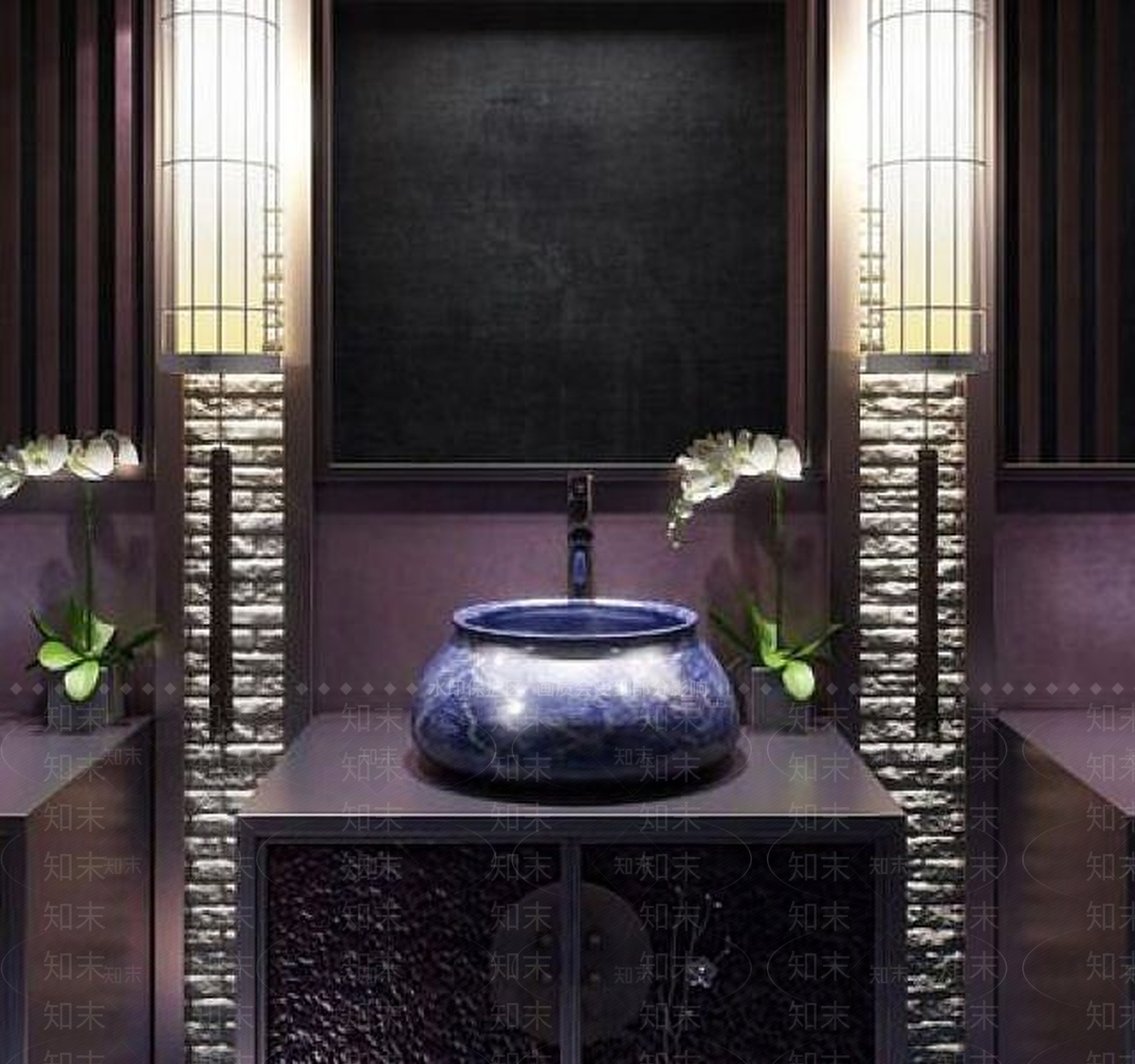 中式洗漱台柜子3D模型下载【ID:1188791104】