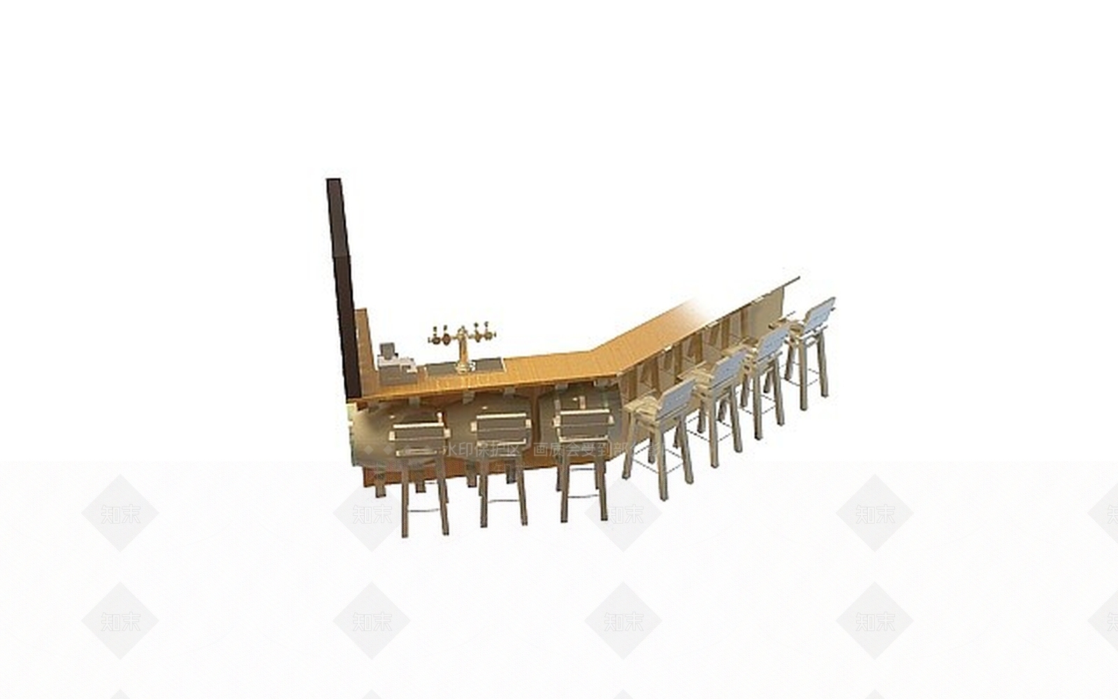 现代酒吧桌椅组合3D模型下载【ID:1188791683】