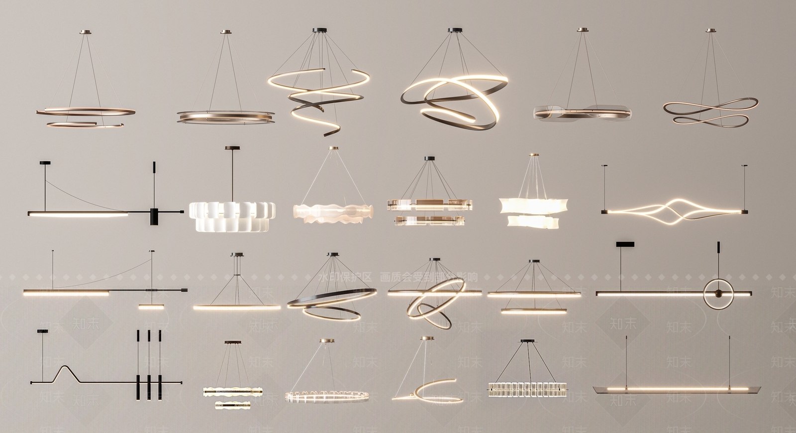 简约客厅吊灯3D模型下载【ID:1188870290】