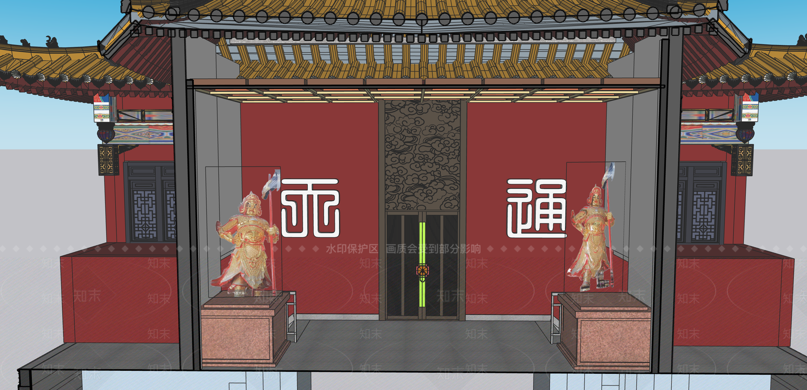 中式新中式其他文化空间SU模型下载【ID:1188848839】