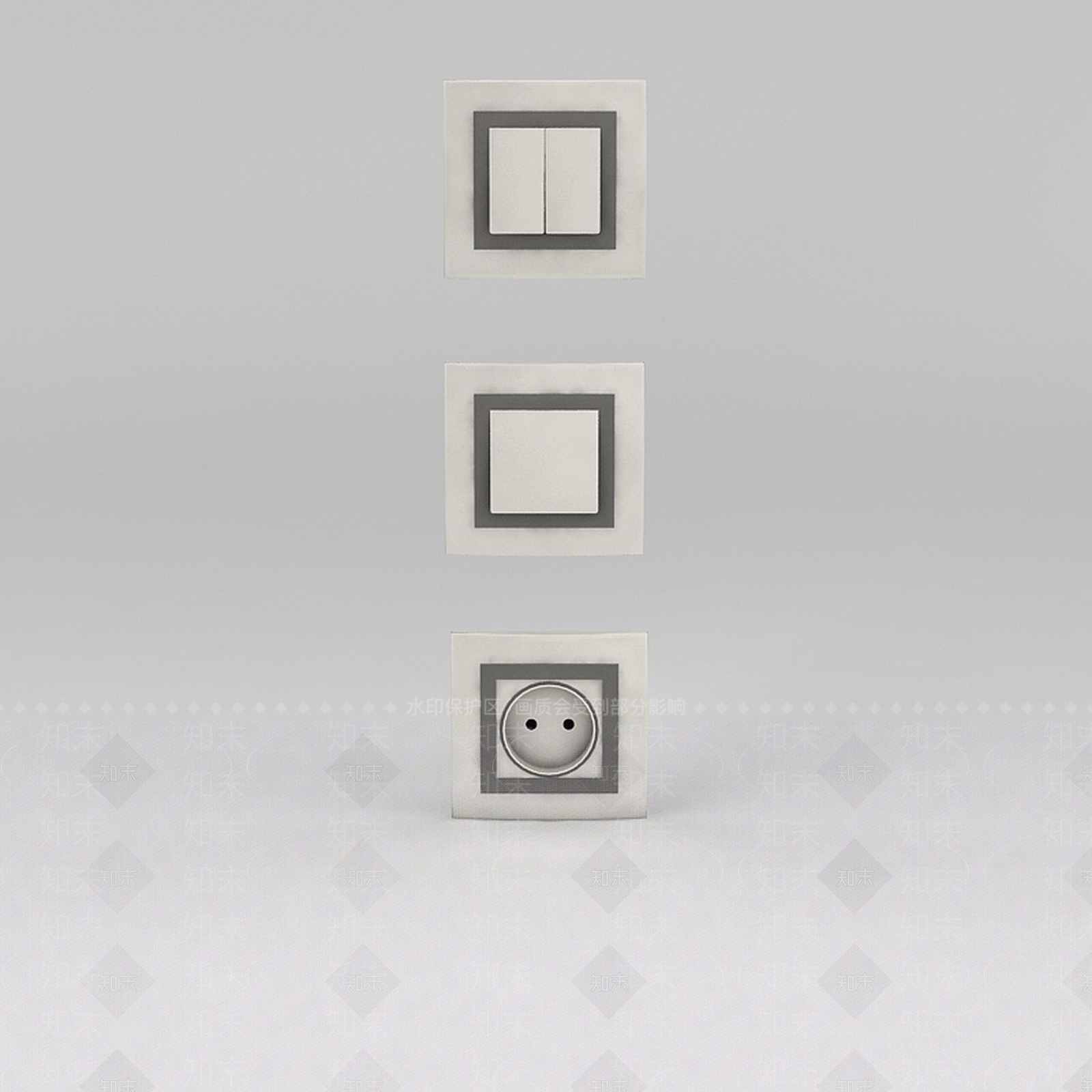 现代墙壁开关3D模型下载【ID:1188797573】