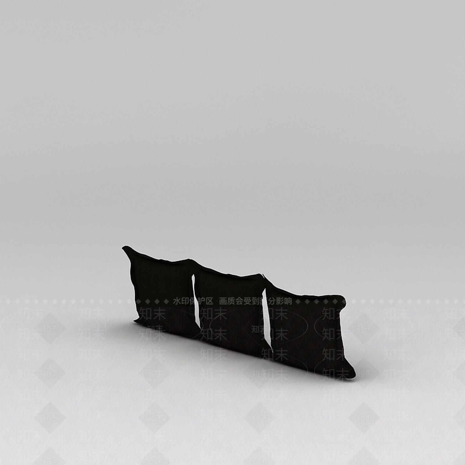 现代黑色布艺抱枕3D模型下载【ID:1188797670】