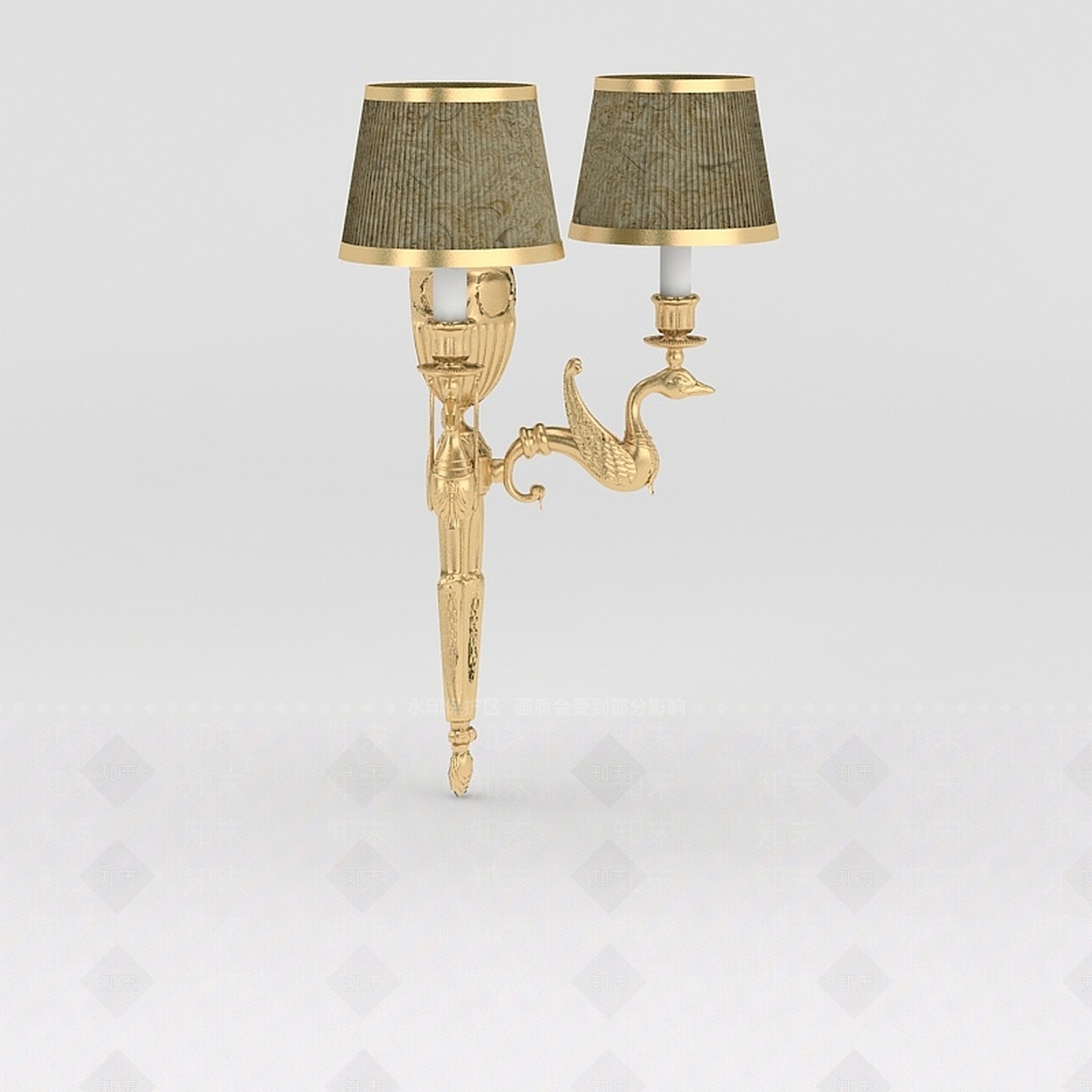 现代奢华欧式壁灯3D模型下载【ID:1188799274】