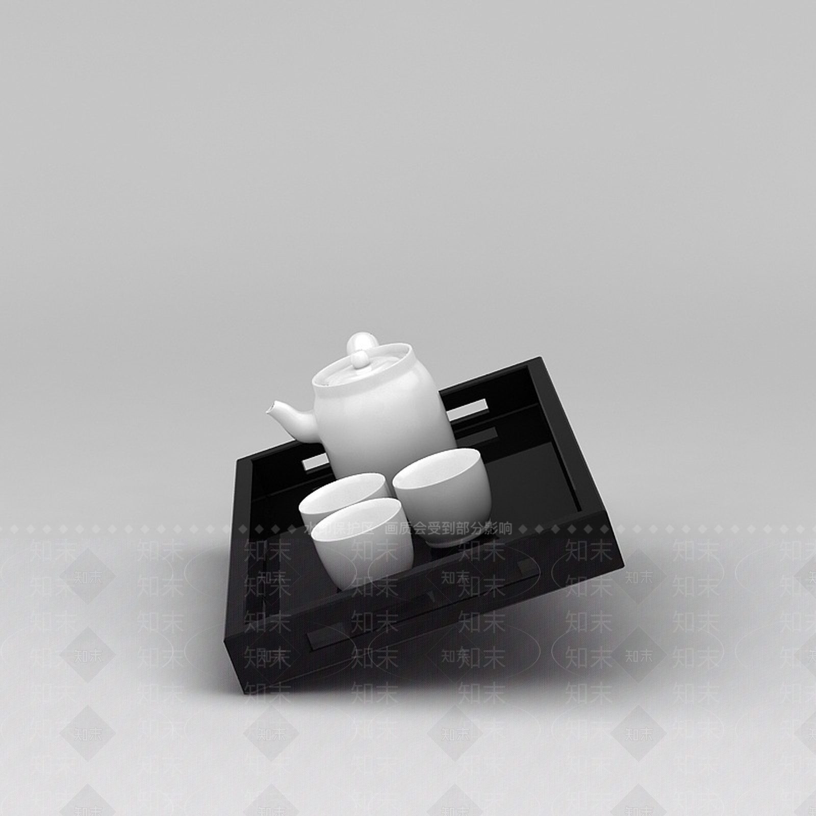 现代茶具3D模型下载【ID:1188800936】