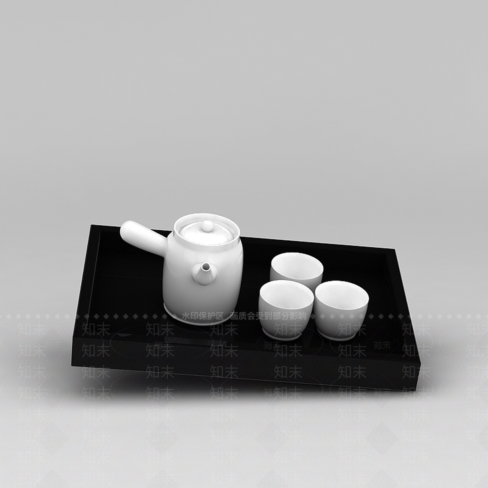 现代茶具3D模型下载【ID:1188800936】