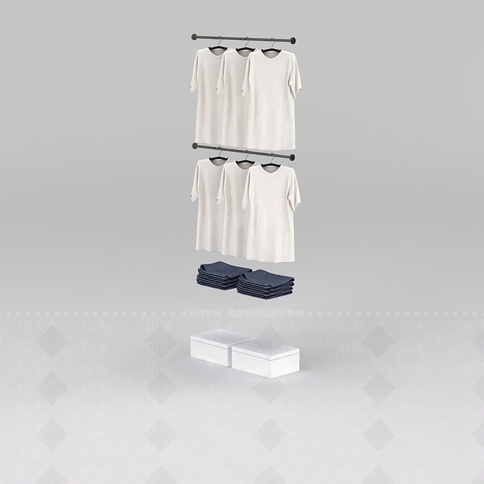 现代服装店衣服3D模型下载【ID:1188801016】