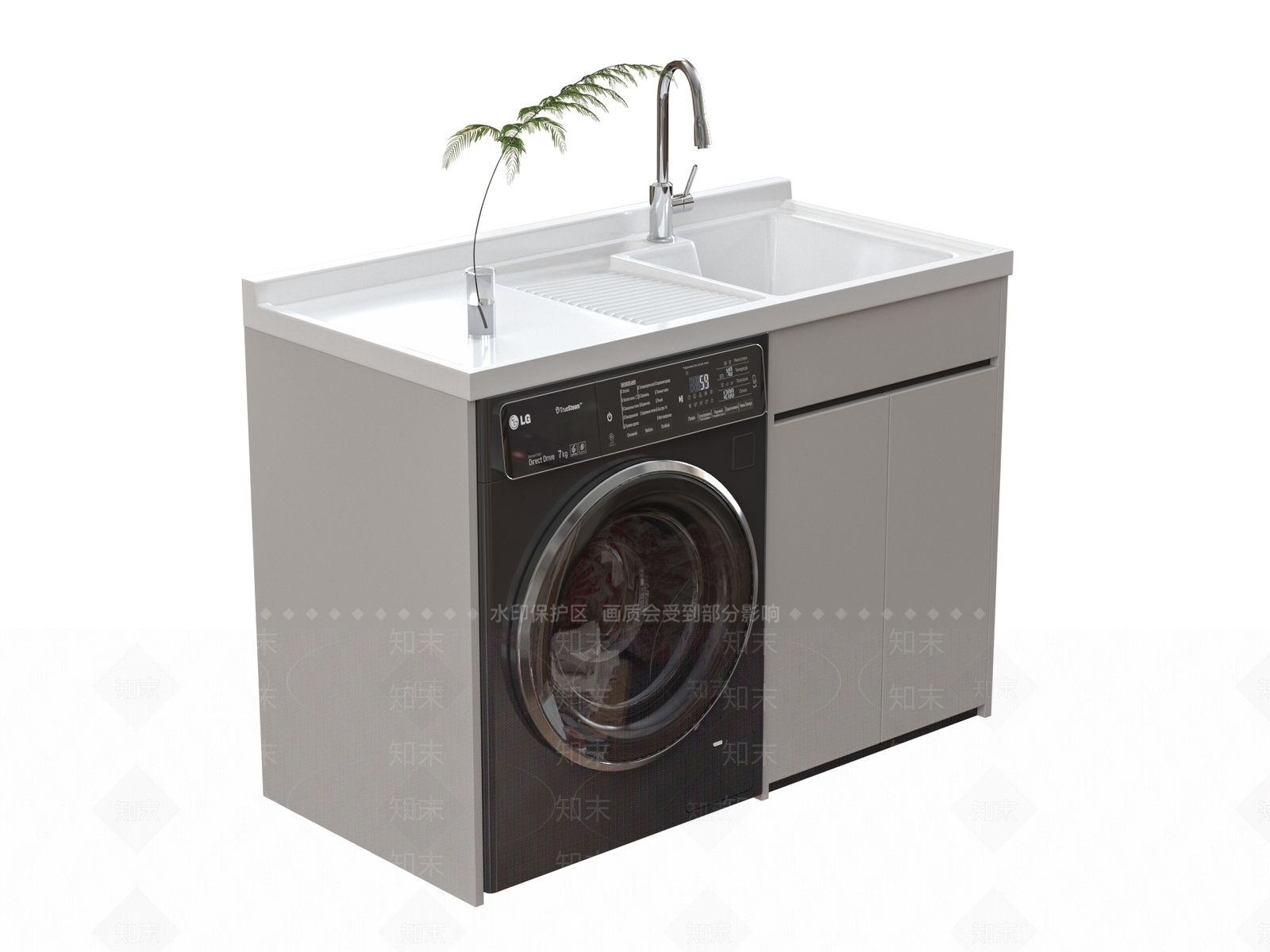 现代洗衣机柜3D模型下载【ID:1188801508】