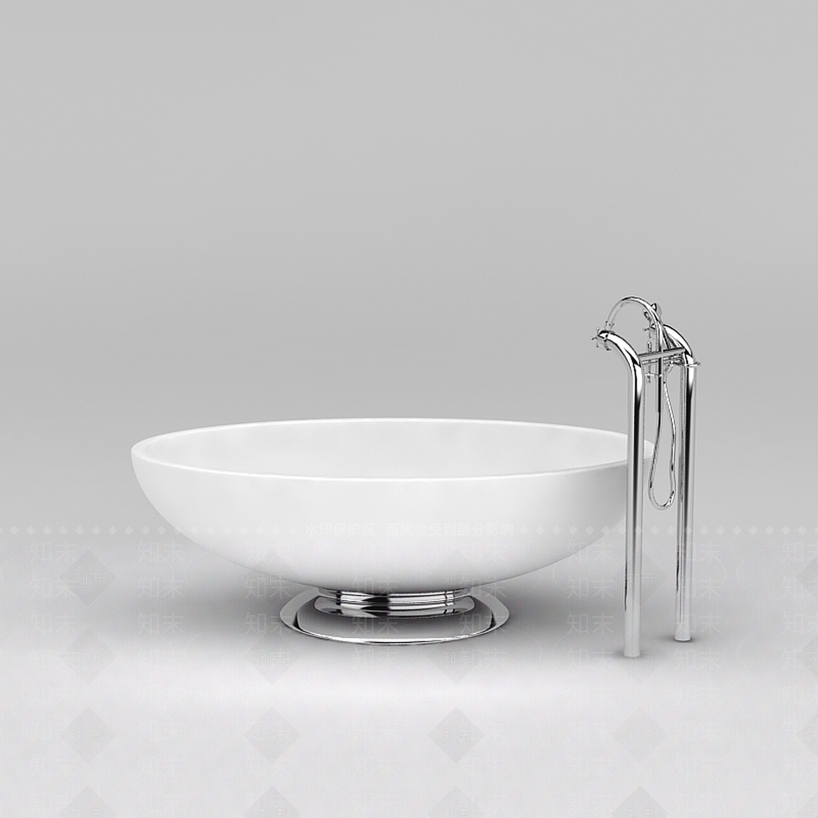 现代圆形洗手台盆3D模型下载【ID:1188803063】