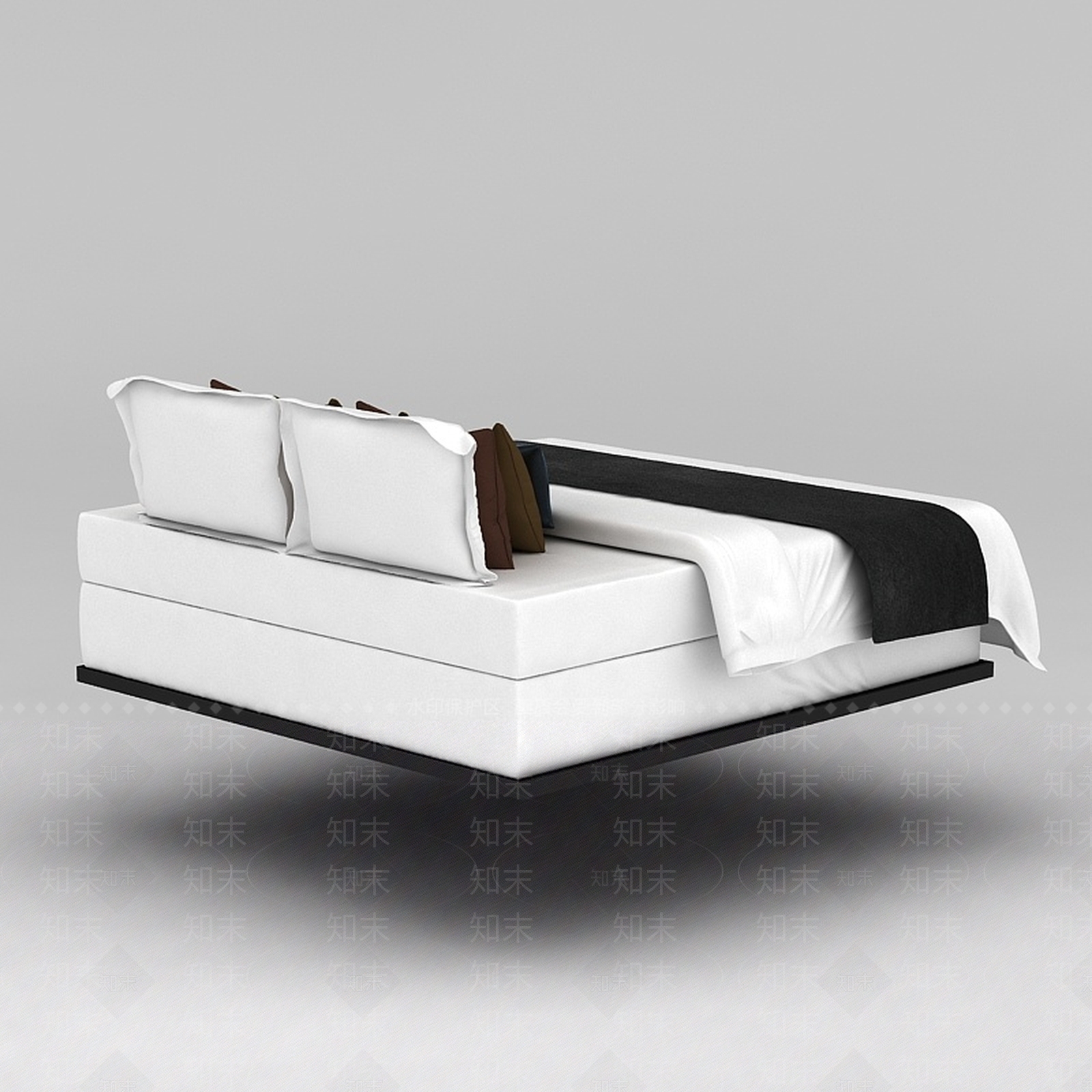 现代高档酒店寝具3D模型下载【ID:1188804063】