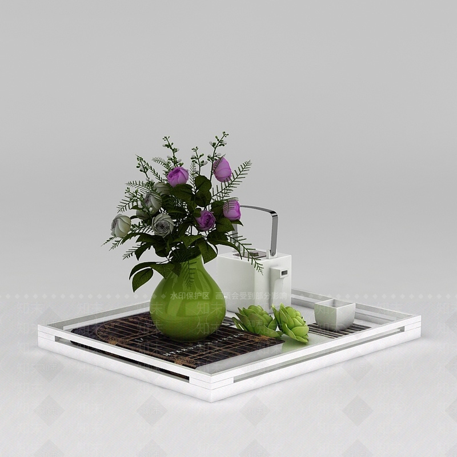 现代酒店茶具3D模型下载【ID:1188805473】