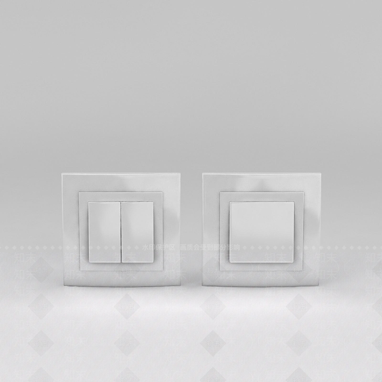 现代墙壁电灯开关3D模型下载【ID:1188805570】