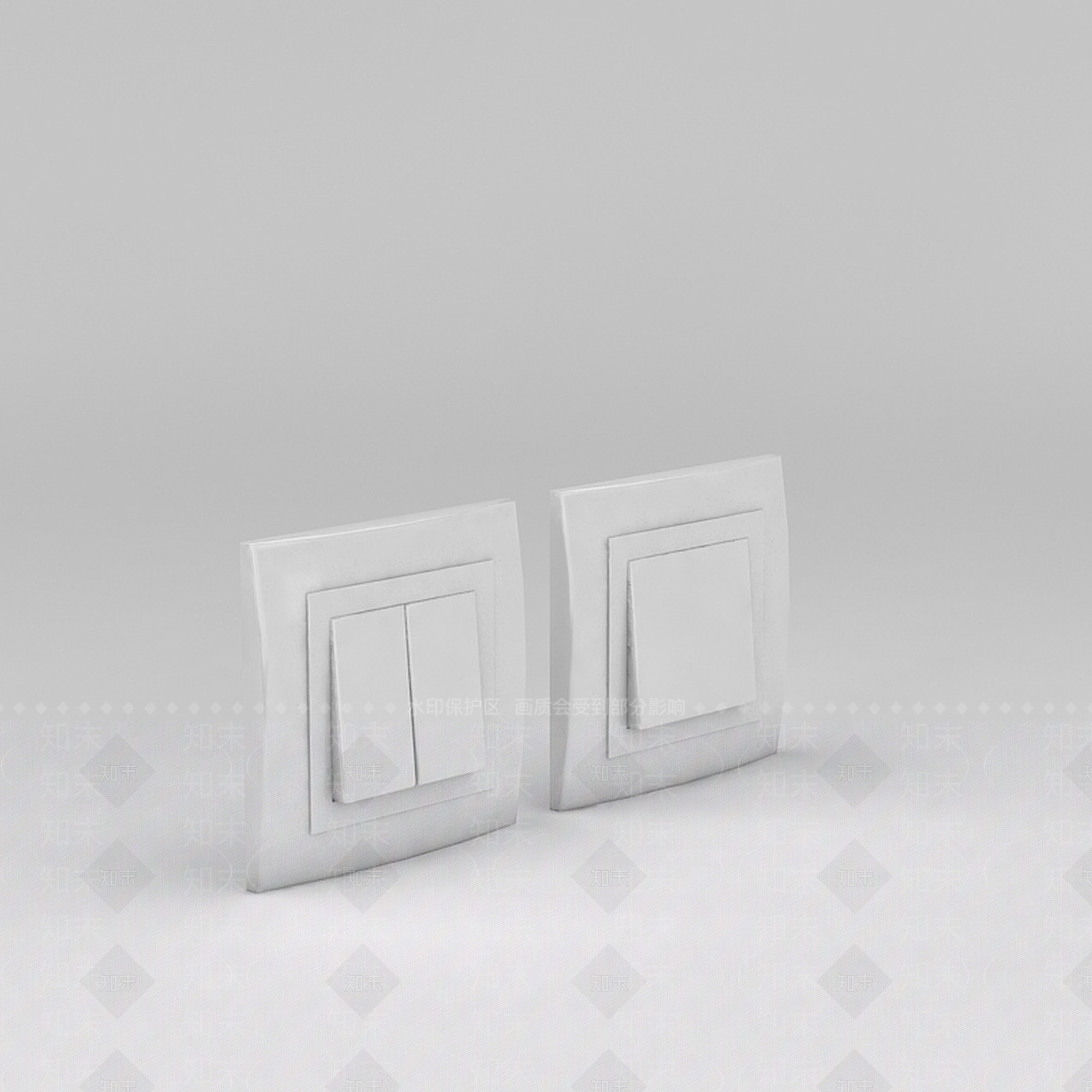 现代墙壁电灯开关3D模型下载【ID:1188805570】