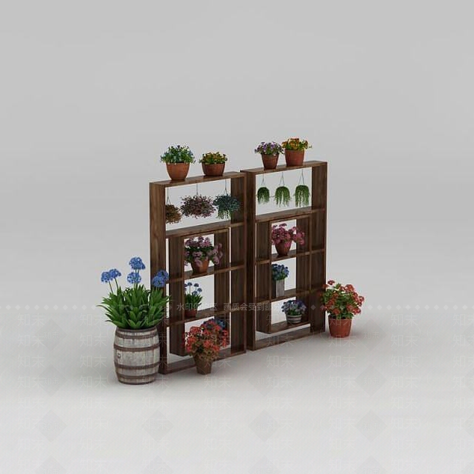 现代花3D模型渲染效果图