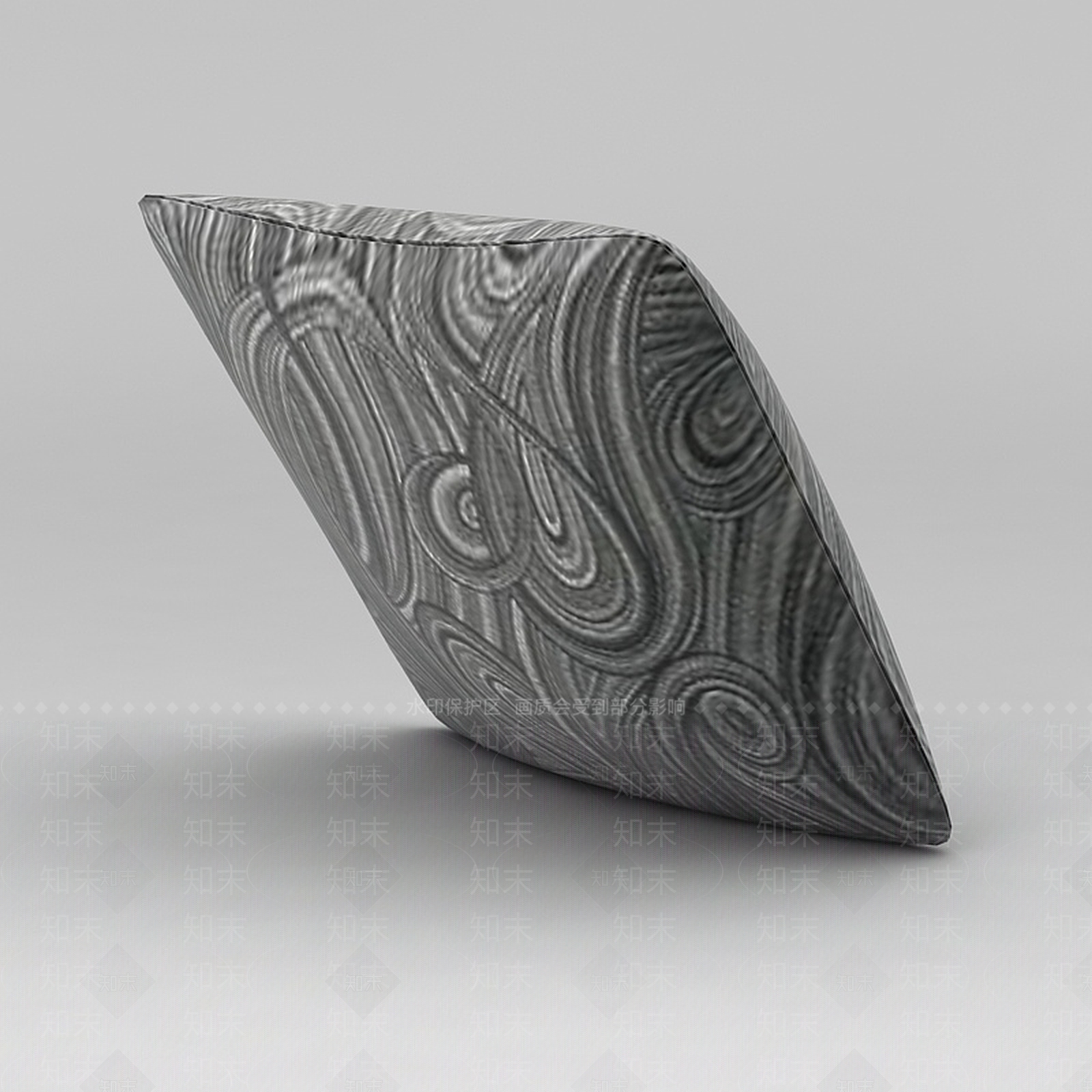 现代灰色花纹抱枕3D模型下载【ID:1188806202】