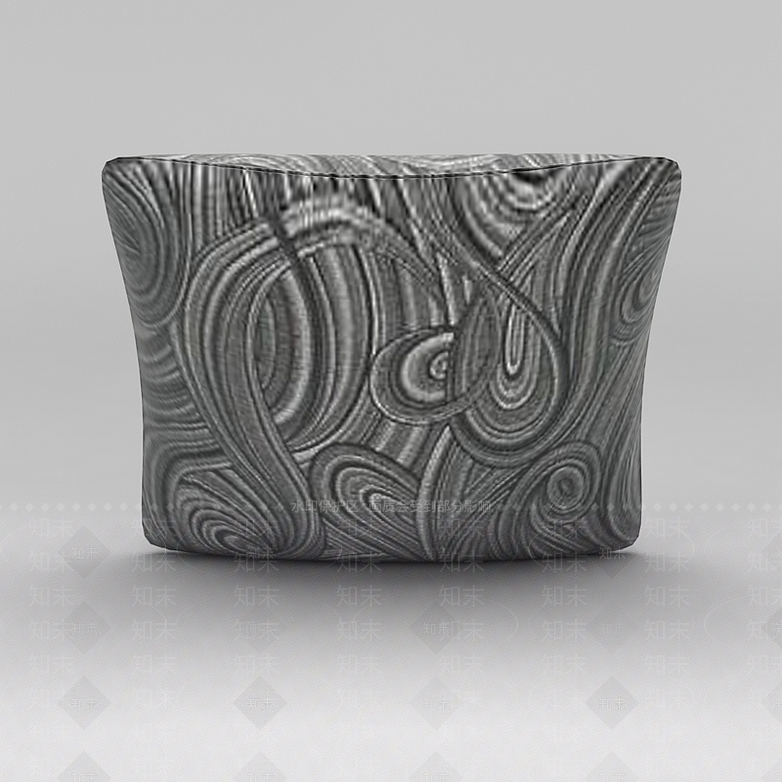 现代灰色花纹抱枕3D模型下载【ID:1188806202】