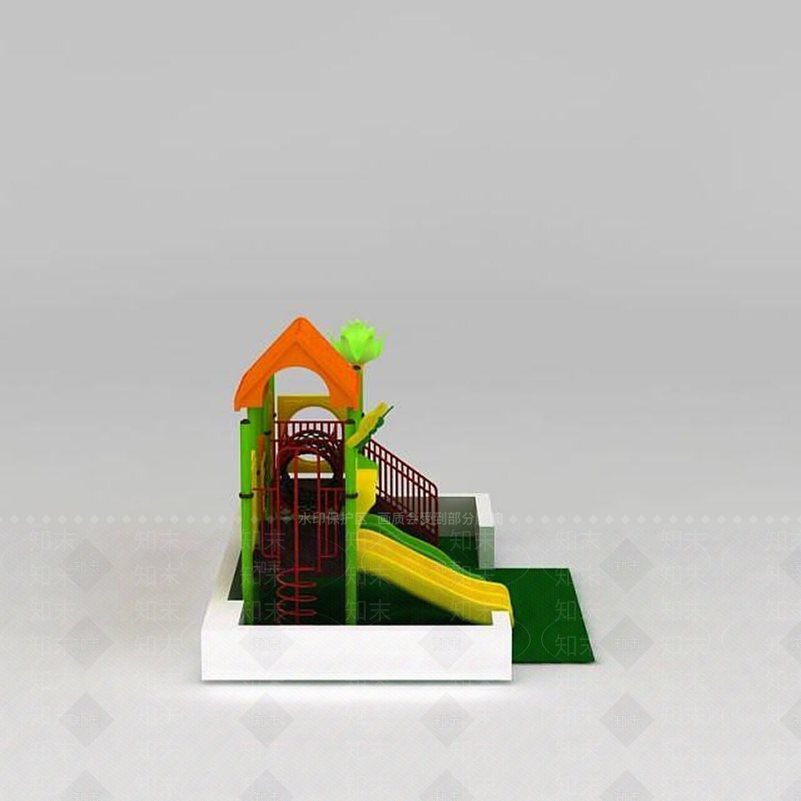 现代儿童滑梯3D模型下载【ID:1188806358】