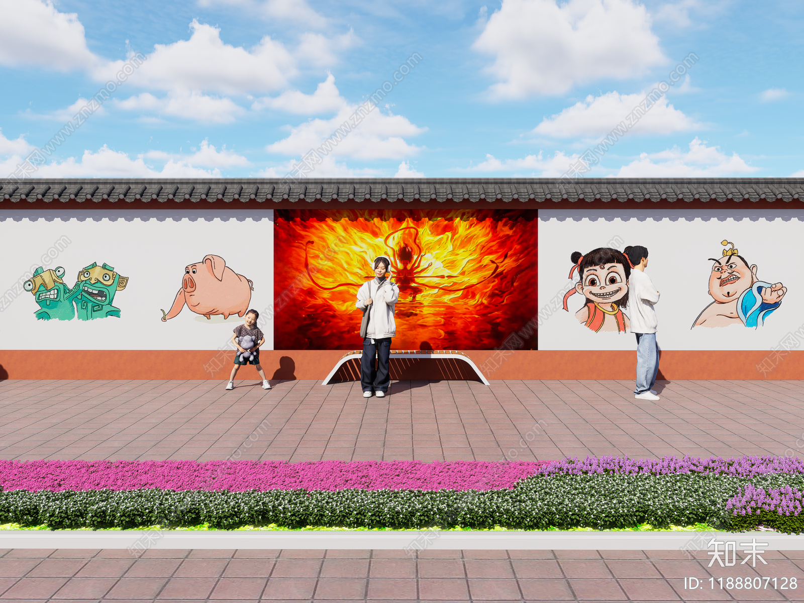现代景墙3D模型下载【ID:1188807128】