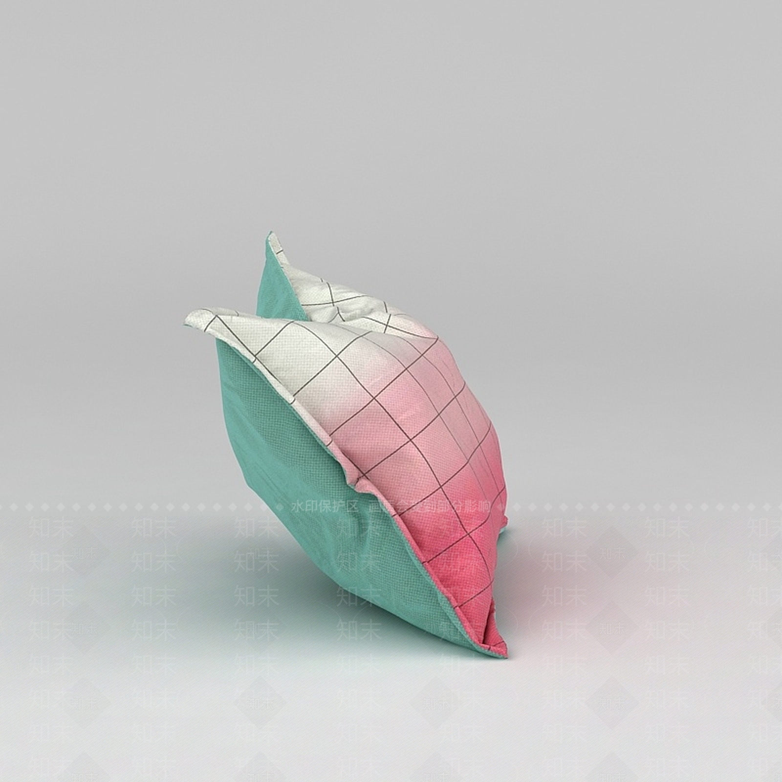 现代粉色渐变抱枕3D模型下载【ID:1188806767】