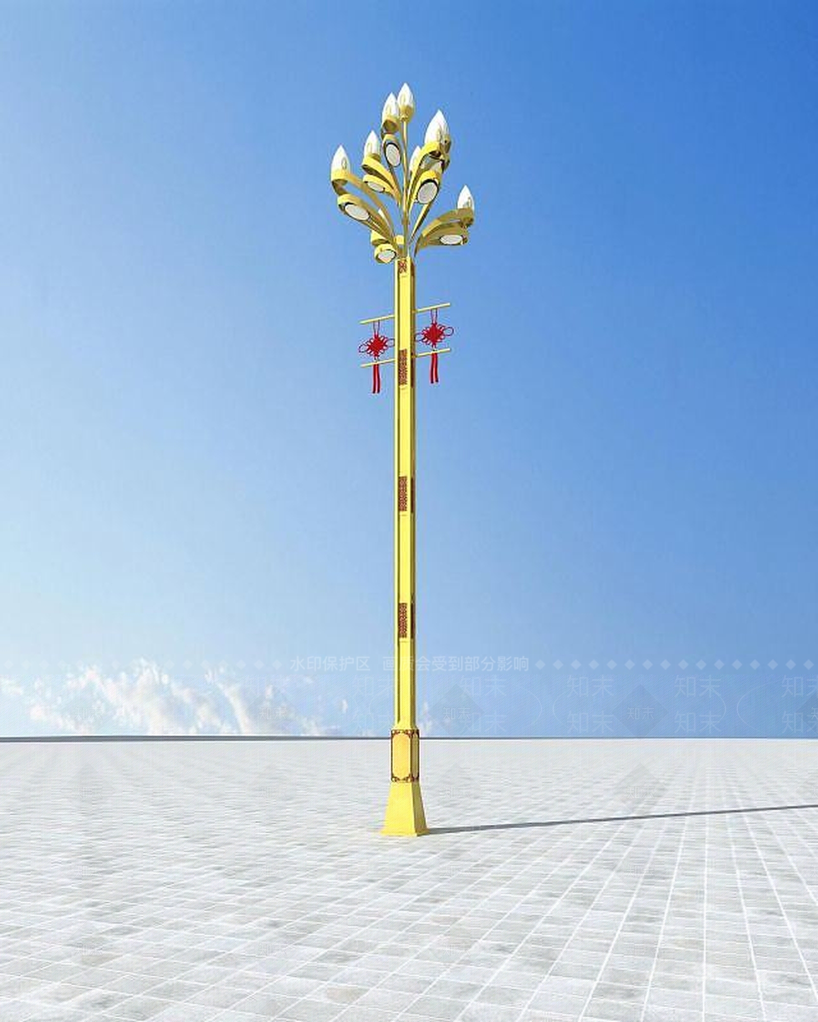 现代藏式路灯3D模型下载【ID:1188807129】