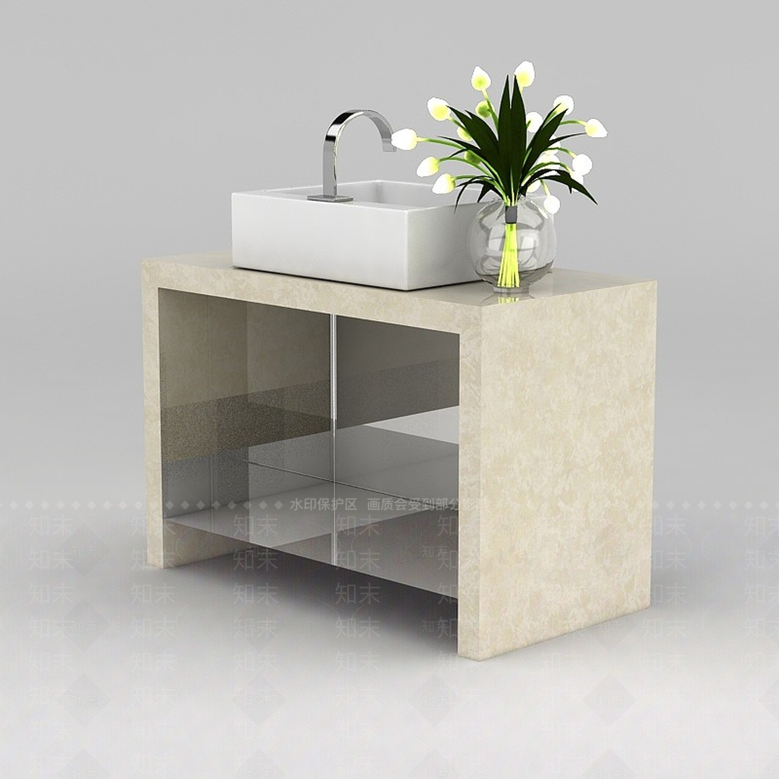 现代洗手台3D模型下载【ID:1188810405】
