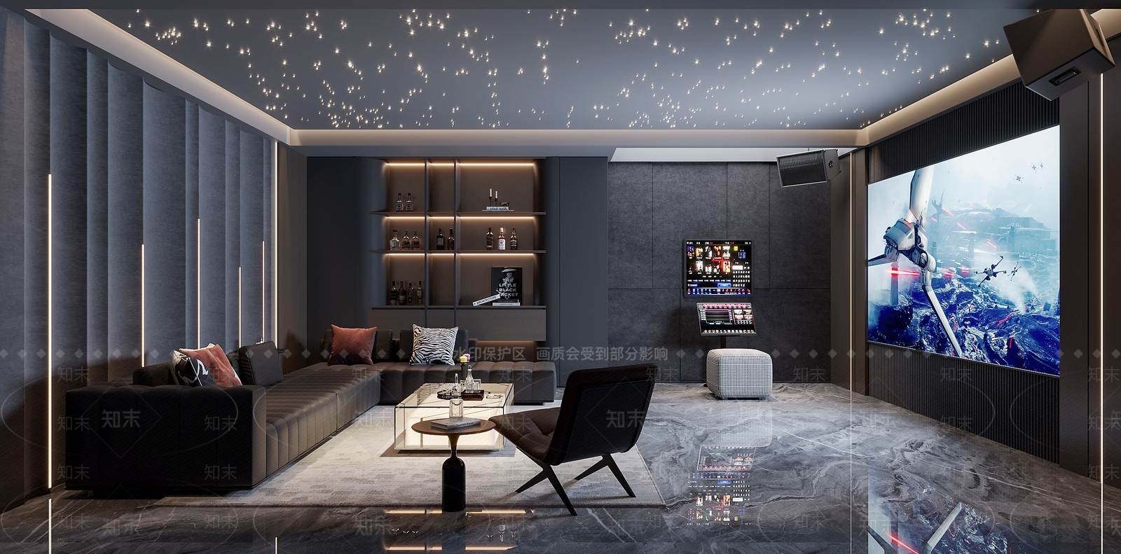 现代影音室3D模型下载【ID:1188823485】